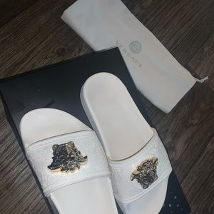 White Versace Slides
